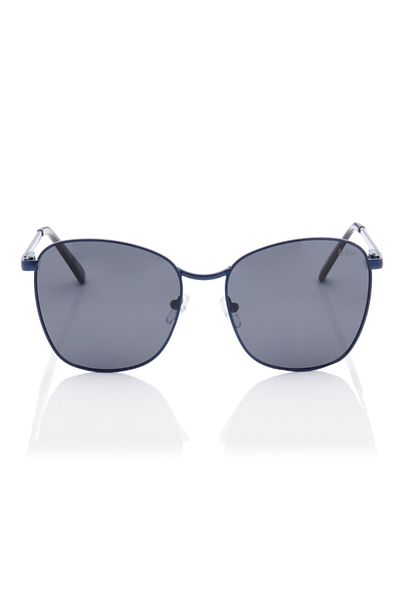 Lee Cooper Polarized Sunglasses Dark Blue Frame Grey Mirror Lens 55mm - LC1207C03