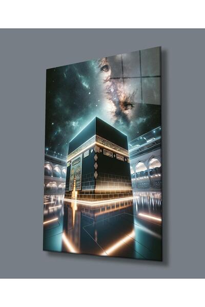 idealizbiz Kaaba Moderna staklena slika Umjetna inteligencija Poklon Velika s...
