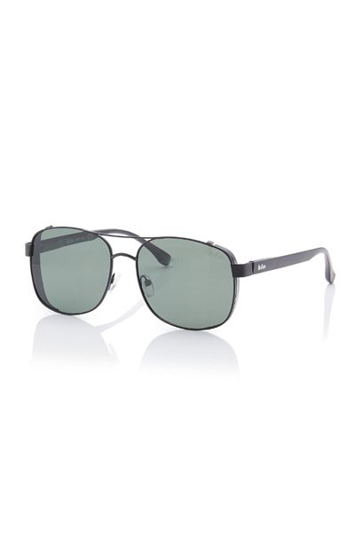 Lee Cooper Polarized Sunglasses Matte Black Frame G15 Mirror Lens 59mm - LC1209C01