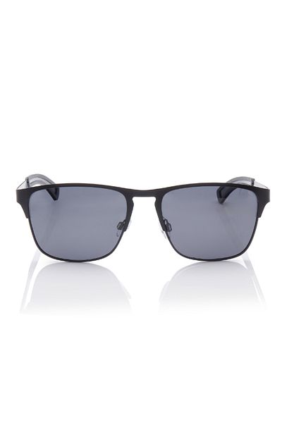 Lee Cooper Polarized Sunglasses Grey Frame Matte Black Mirror Lens 56mm - LC1222C01