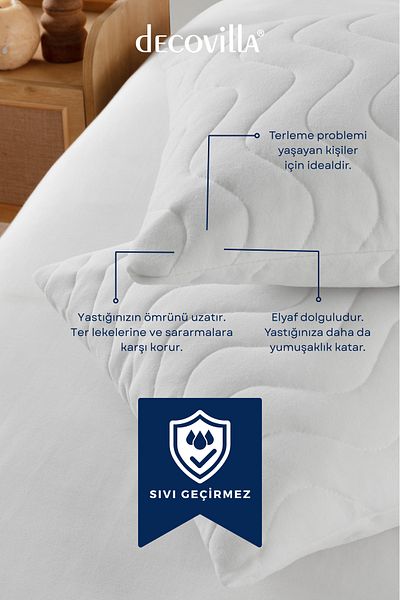 Decovilla Micro Quilted Pillow Cushions Liquid Proof Σετ μαξιλαριών 2 τεμαχίων 50x70