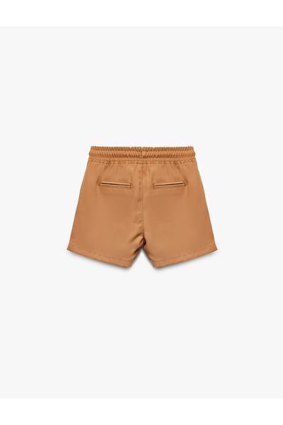 Koton Viscose Shorts with Belted Waist and Pocket Detail
