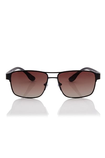 Lee Cooper Polarized Sunglasses Grey Frame Matte Black Mirror Lens 55mm - LC1214C01