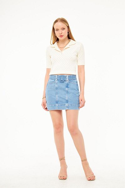 BPF Women's Mini Jean Skirt - Pocket Design