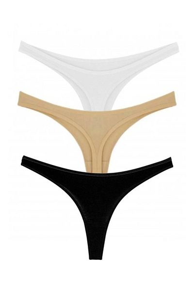 Perita.Life Women's Colorful Classic String Thong Panties 3 Pack