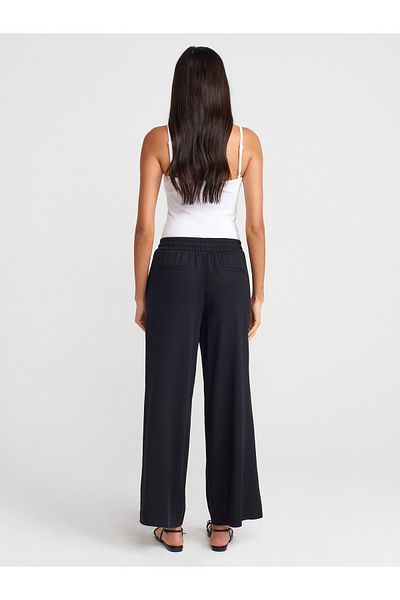 Dilvin 71623 Wide Leg Trousers-Black