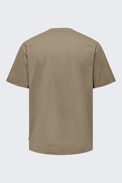 Only & Sons Onsfred Life Rlx Ss Tee Noos Ανδρικό καφέ μπλουζάκι - 22022532