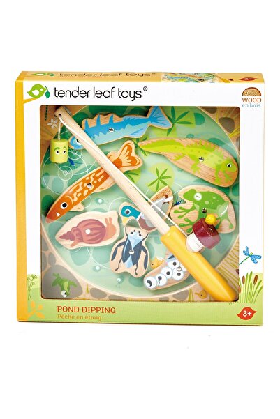Tender Leaf Toys Pescarul cu magneti, din lemn premium - Pond Dipping - 10 pi...