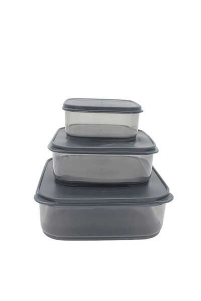 Marsilyan حاوية تخزين أفقية بلون دخاني مكونة من 3 قطع Viva-0X258