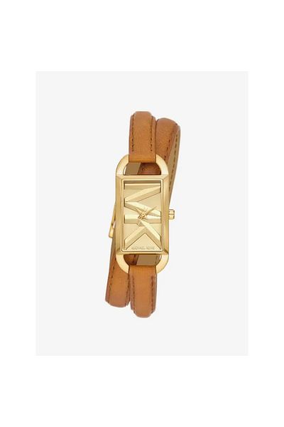 Michael Kors Women's Wristwatch Stainless Steel Leather Yellow Gold