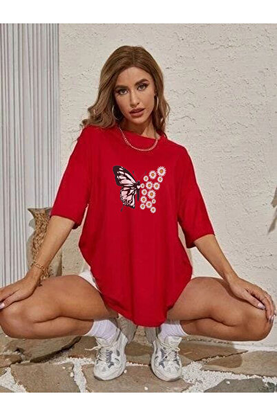 TekTarzz Tricou unisex cu imprimeu fluture