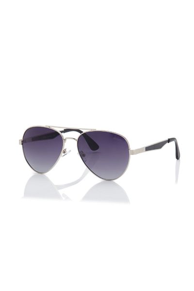 Lee Cooper Polarized Sunglasses Gradient Grey Frame Silver Mirror Lens 47mm - LC1220C01