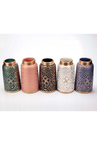 Ella Home Ro Vază decorativă „Curves” albastră 11,5*11,5*21 CM