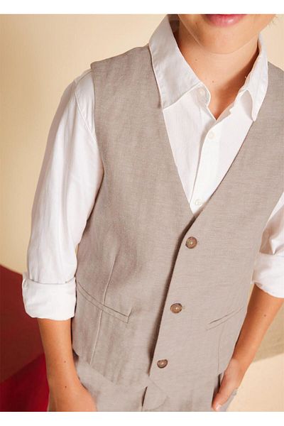 MAYORAL Boy's Linen Vest Camel 6346