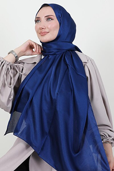 GİYZAMİLA Şal din satin perlat Albastru de noapte