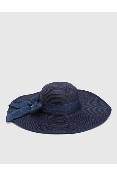İLVİ Heguri Straw Navy Blue Women's Hat
