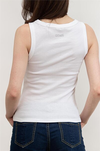 Guess ALEXIA SEQUINS TANK TOP Kadın Beyaz Atlet W5GP06KCS10-G011