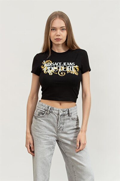 VERSACE JEANS COUTURE Kadın Bisiklet Yaka T-Shirt