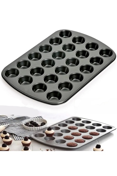 Dükkanönü 2 Adet Metal 24 Bölmeli Dayanıklı Çok Amaçlı Muffin Cupcake Kapkek ...