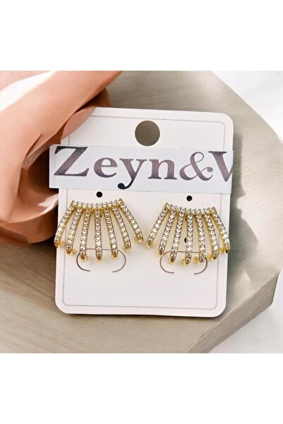 ZEYNVA Stoned Steel Multiple Earrings