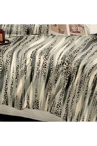 Pucioasa Double bed linen made of fine satin, blanket cover 200x220cm, set of 6 pieces, animal print