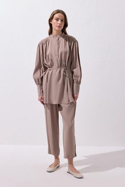 KADRİYE BAŞTÜRK Tina Shirt Pants Suit Mink