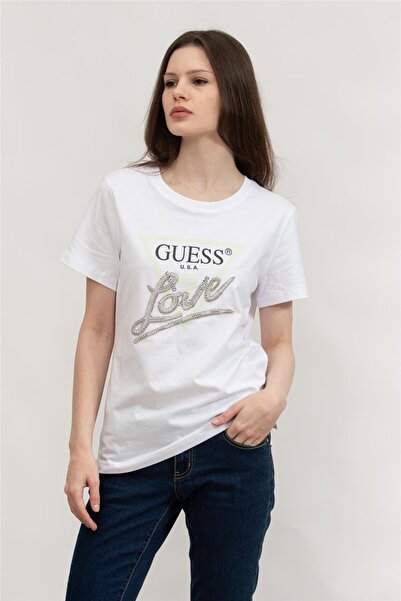 Guess Γυναικείο μπλουζάκι με κανονική εφαρμογή Cn Ss Love