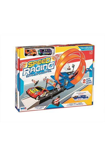RS Toys Set de joaca pentru copii, Pista de viteza cu dublu loop, masinute in...