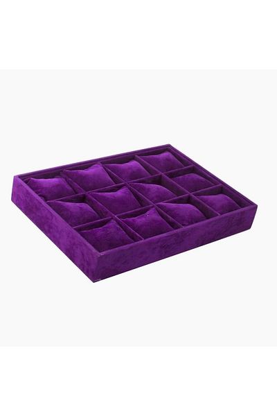 MeGass Dekor Domestic Production Tokyo Model Suede Fabric Purple Color 12 Padded Drawer Light Box