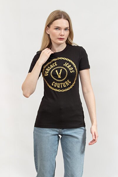 VERSACE JEANS COUTURE Kadın Bisiklet Yaka T-Shirt