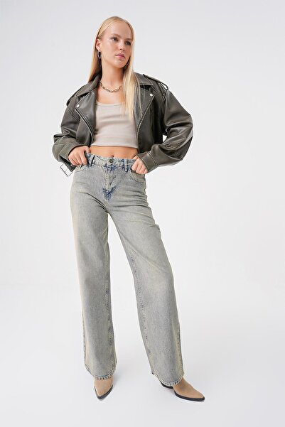 BPF Ανοιχτό μπλε Vintage Wash Ψηλόμεσο Φαρδύ Τζιν