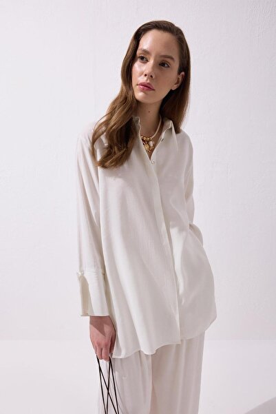 KADRİYE BAŞTÜRK Modal Basic Gömlek Ekru