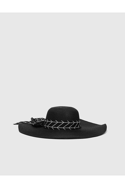 İLVİ Heguri Straw Black Women's Hat