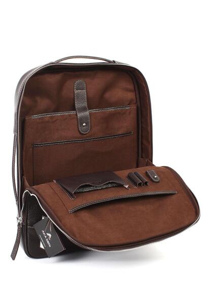 Aka Deri Genuine Leather Brown Laptop Backpack 908 4