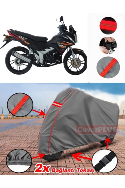 CoverPlus Kral Motor KR-130-16 القماش المشمع للدراجة النارية غطاء خيمة أحمر م...