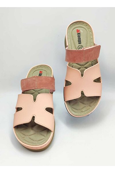 DR KLOMPA Γυναικείες Παντόφλες DK1164 Πούδρα - Ροζ Καλοκαιρινές Ορθοπεδικές Παντόφλες Σπίτι & Εξωτερικού