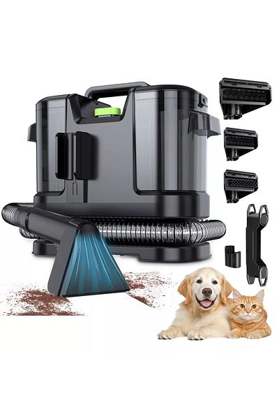 ET-LIFE Carpet Cleaner Wired Dry & Wet Cleaner,Removes Tough Spot & Stain,For Sofa/Car/Upholstery 500W Black