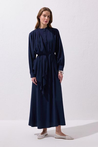 KADRİYE BAŞTÜRK Φόρεμα Loi Shawl Collar Navy Blue