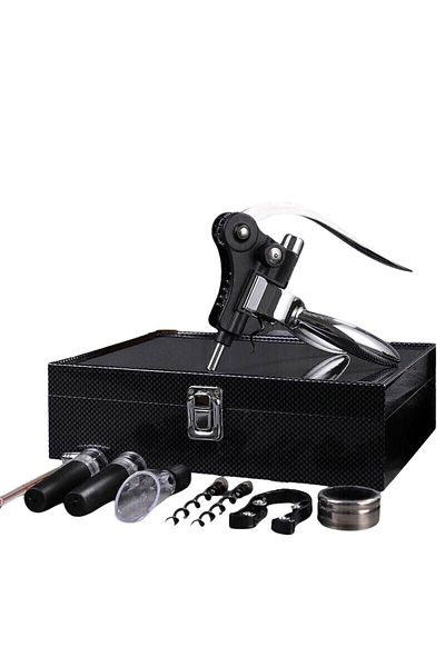 OEM Wine accessory box set, Silver Classic Design, 9 pieces
