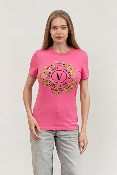 VERSACE JEANS COUTURE Γυναικείο T-Shirt 78HAHC01 CJ02C Ροζ