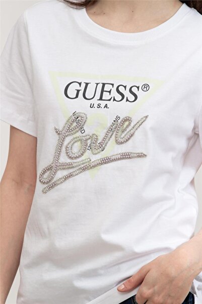 Guess Γυναικείο μπλουζάκι με κανονική εφαρμογή Cn Ss Love