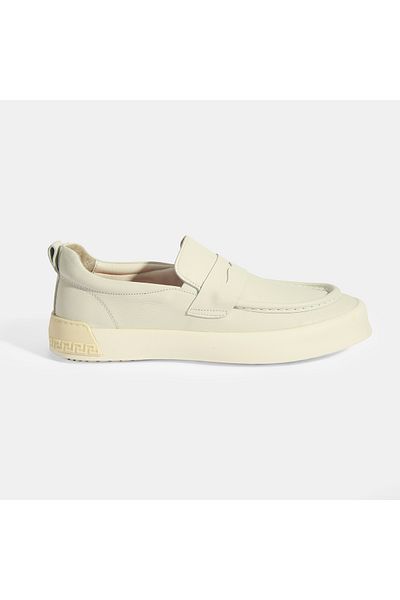 Desa Men's Cream Slip-On Leather Loafer