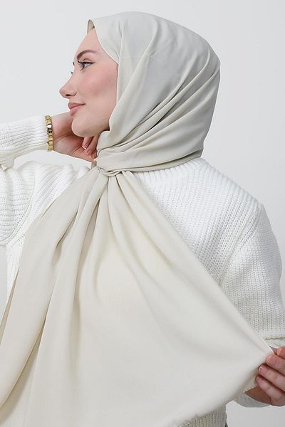 GİYZAMİLA Medina Silk Shawl a Beige Green