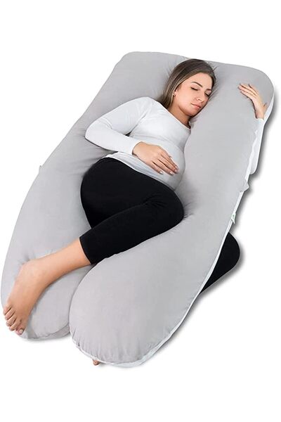 Generic وسائد الحمل، وسادة للجسم بالكامل مع غطاء قابل للغسل للنساء الحوامل (أ...