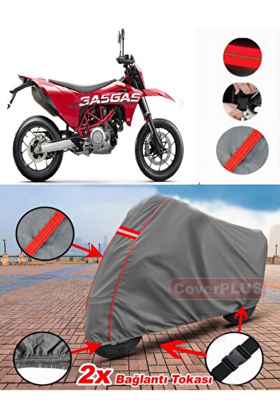 CoverPlus غاز غاز SM 700 مشمع محرك مشمع غطاء دراجة نارية خيمة رمادية مع خياطة...