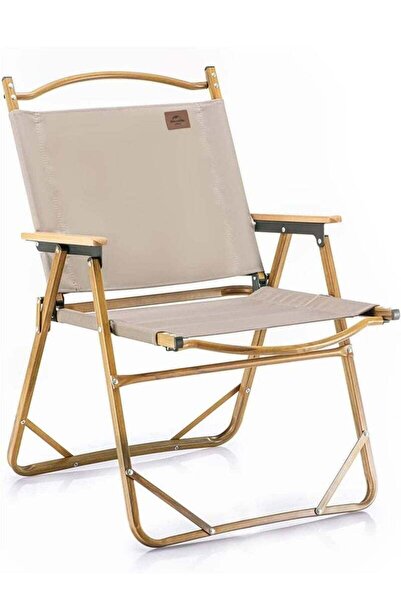 Arabest Folding Camping Chair with Solid Wood Armrest, Portable Fishing Chair for Hiking Picnic