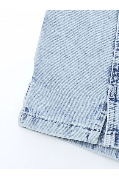 LC Waikiki Fusta scurtă de jeans pentru fete LCW Kids Blue Basic