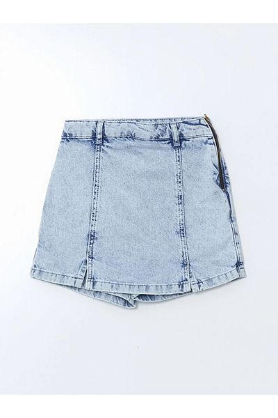 LC Waikiki Fusta scurtă de jeans pentru fete LCW Kids Blue Basic