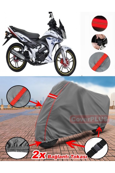 CoverPlus يوكي يلدز 100 قماش القنب موتور القماش القطني غطاء دراجة نارية خيمة ...