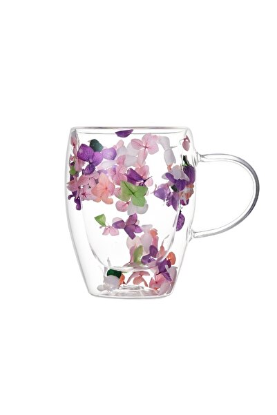 OEM Floare Cana, din sticla, transparenta, cu pereti dubli, 12 x 5.5 x 8 cm, ...